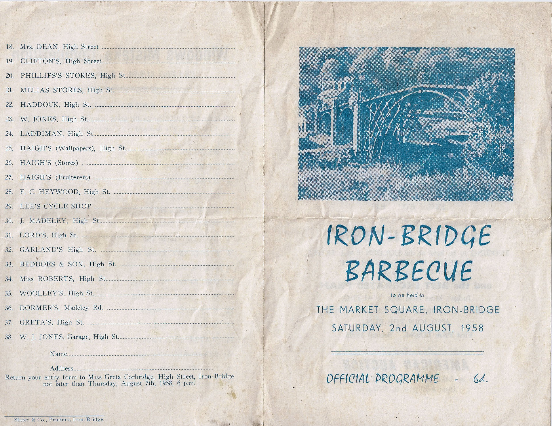 Iron-Bridge Barbeque 1958